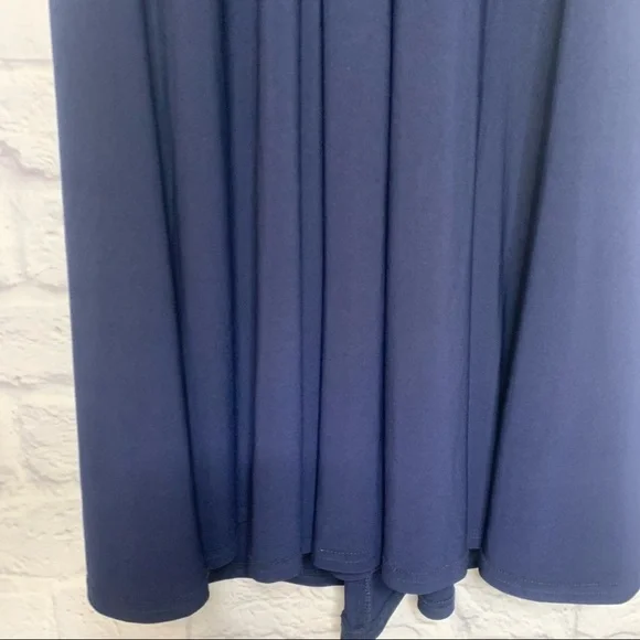 NWT Eliza J Navy Blue Embellished Cape Maxi Gown - Picture 8 of 16